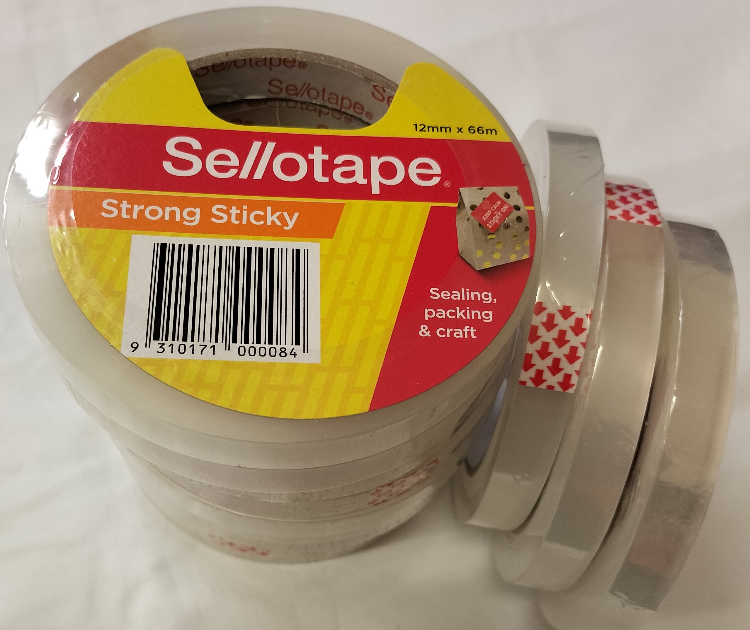 Sticky Tape Clear Sello 12mm x 66m (Large Core) Pk12